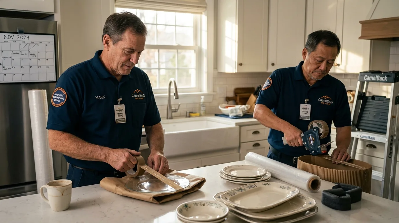 Professional crew packing kitchen dishware in Stanleytown, VA